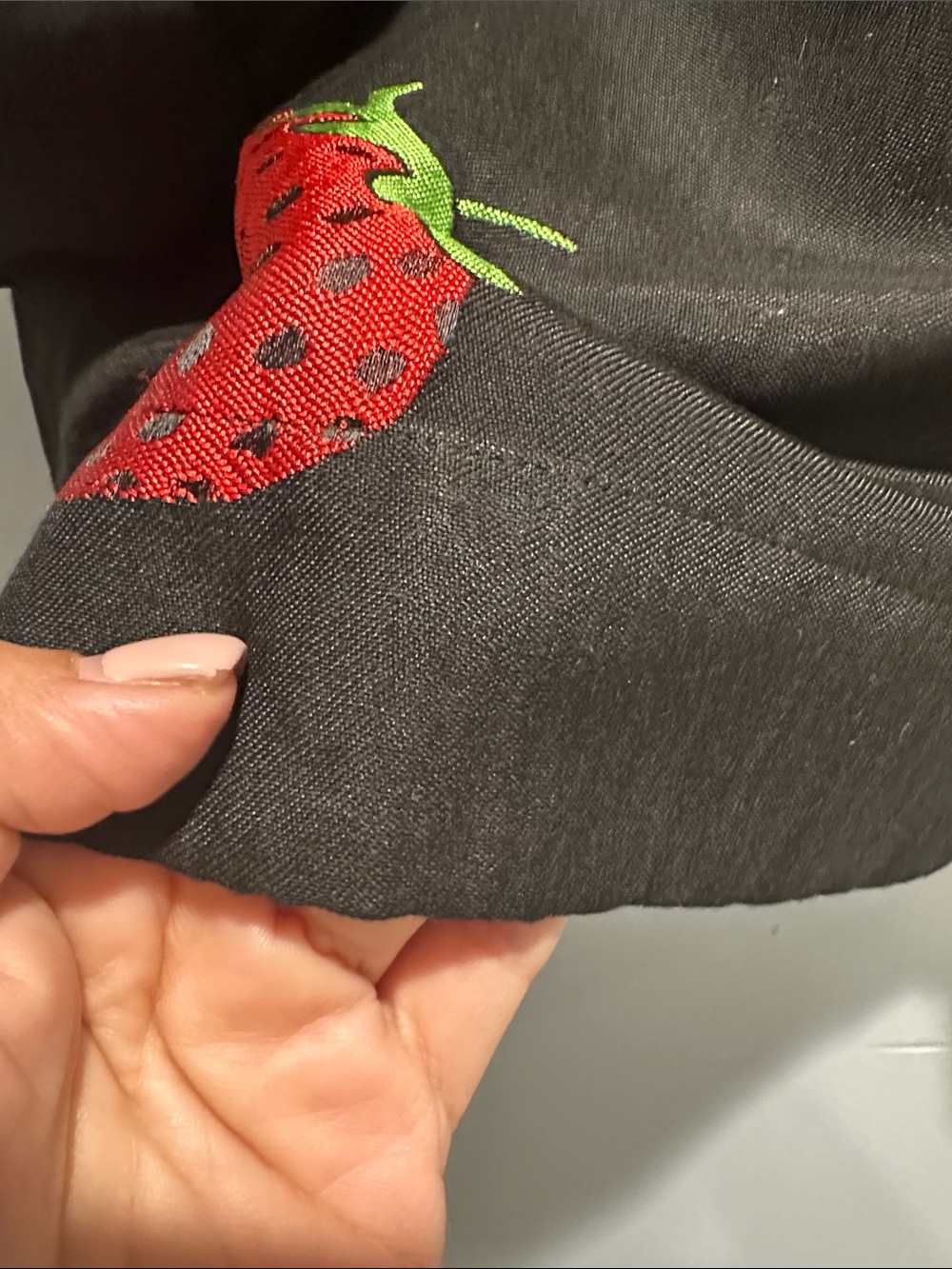 Maeve Black Blouse with Red Strawberry Print - Picture 4 of 9